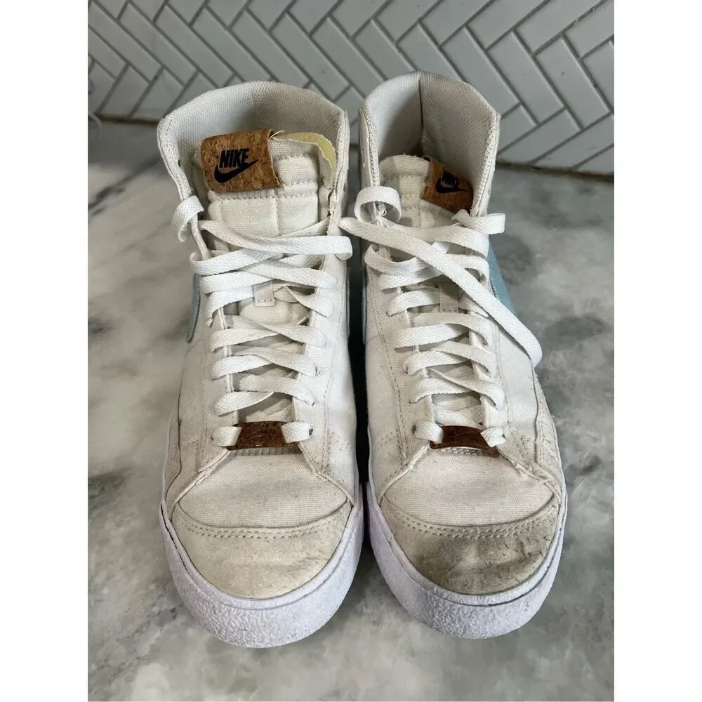 Womens Nike Blazer Mid 77 Indigo Canvas Athletic Shoes High Top Shoes Size 8